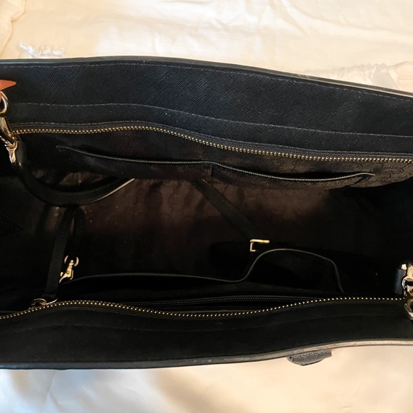 Michael Kors Black Leather Top Handle Crossbody Medium Size Satchel Bag - Picture 4 of 4